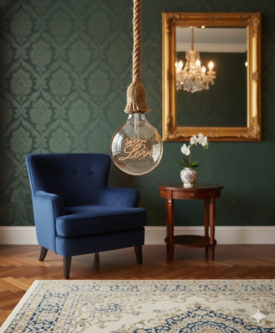 'You Are Love' Neon Rope Pendant ❤️✨ filament bulb💡,  4w⚡