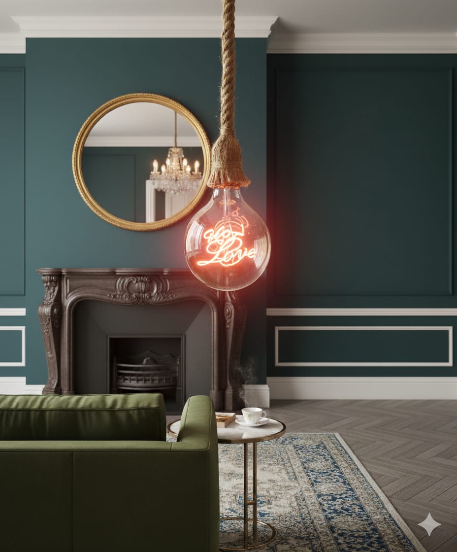 'You Are Love' Neon Rope Pendant ❤️✨ filament bulb💡,  4w⚡