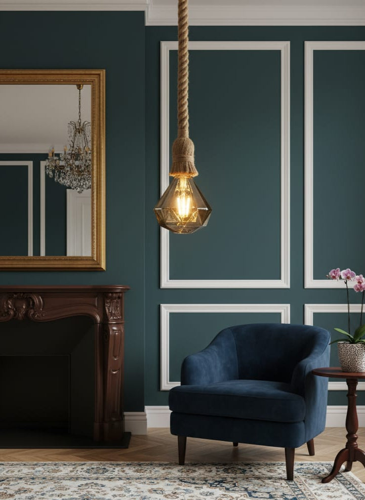 Faceted Gemstone Rope Pendant 💎 filament bulb💡, 3w⚡