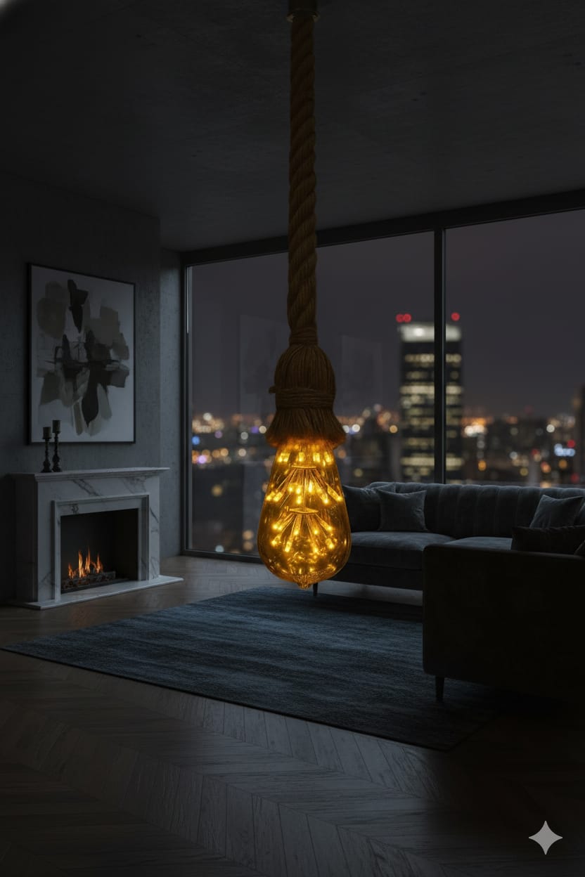 Starfall Rope Pendant ✨🌟 filament bulb💡, 3w⚡
