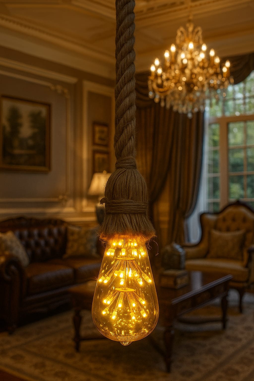 Starfall Rope Pendant ✨🌟 filament bulb💡, 3w⚡