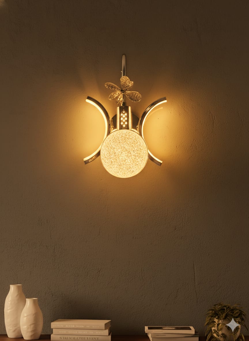 Modern Crystal Wall Sconce💡, 🌈3in1 (Golden, natural, white)