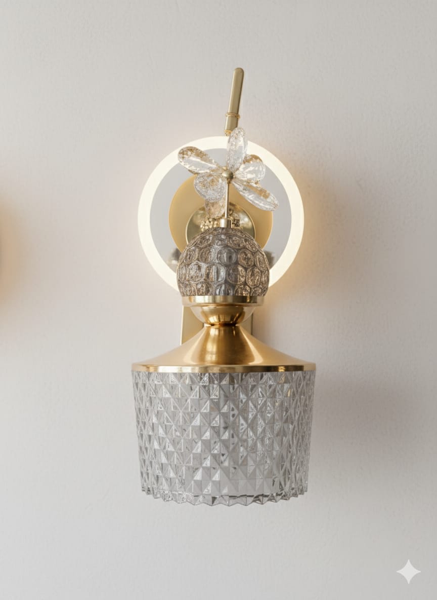 💡 Golden Crystal Wall Light – Luxury That Shines Bright 🌟, 🌈3in1 (Golden, natural, white)