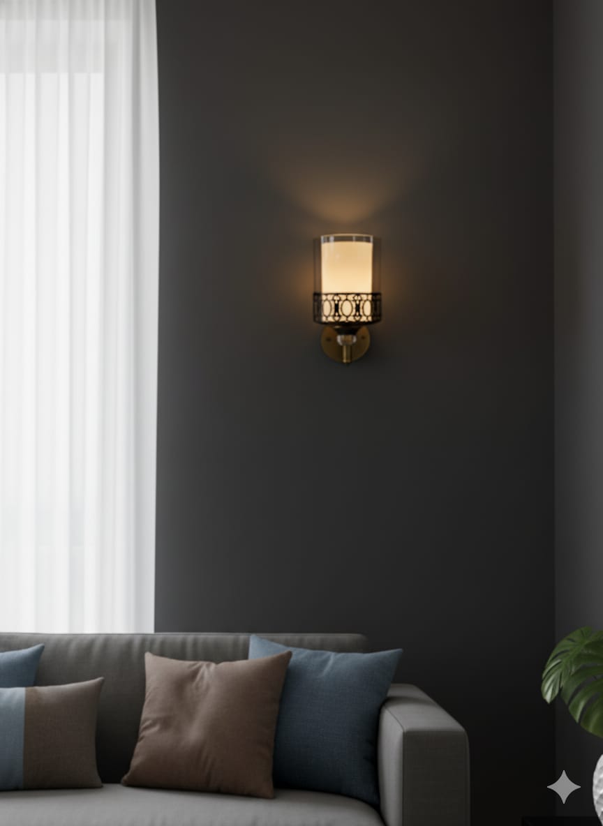 🌸 Royal Aura Wall Lamp – Elegant Gold & Crystal LED Sconce for Living Room, Bedroom & Hallway