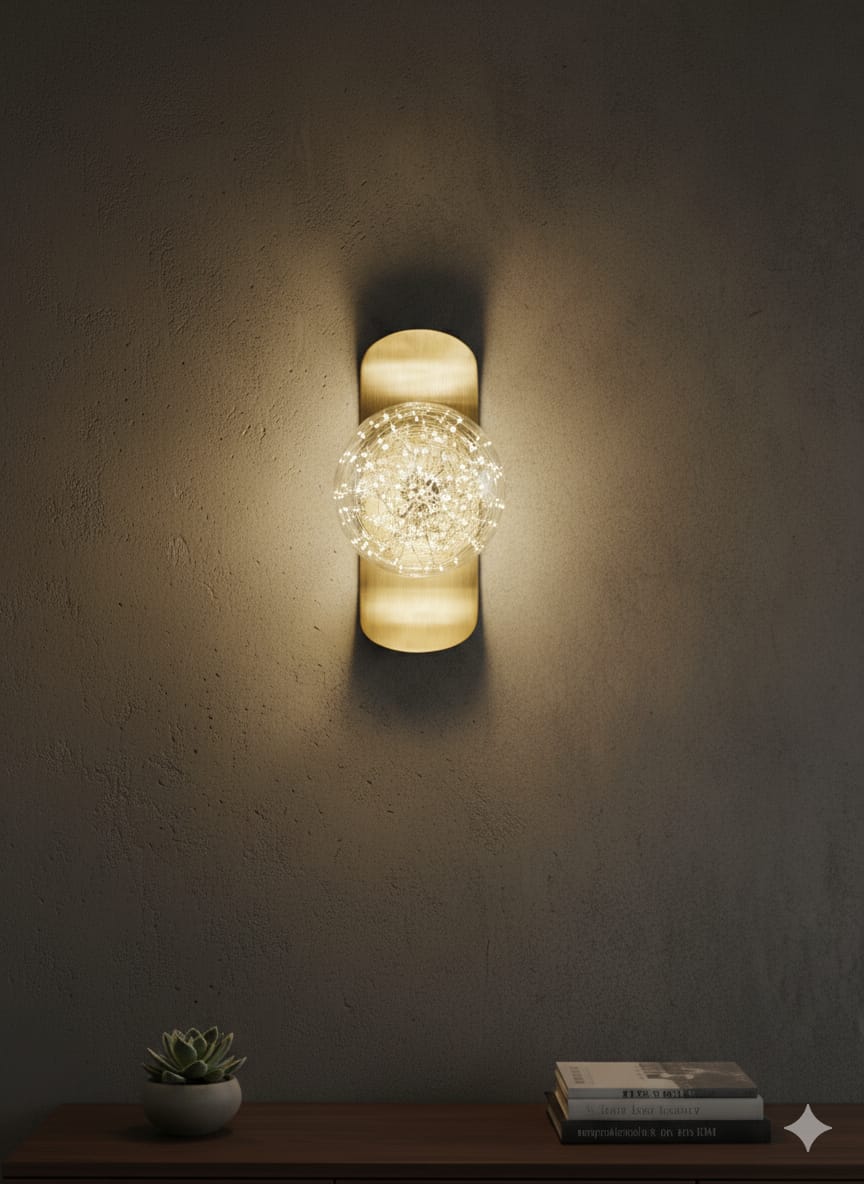 🌟 Galaxy Glow Wall Lamp – Modern Crystal Orb LED Light for Living Room, Bedroom & Hallway