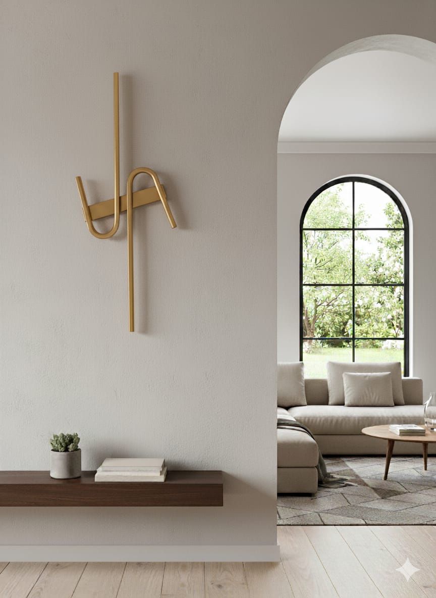 🔥 Aurora Arc LED Wall Light – Modern Sculptural Gold Wall Lamp for Living Room, Bedroom & Hallway