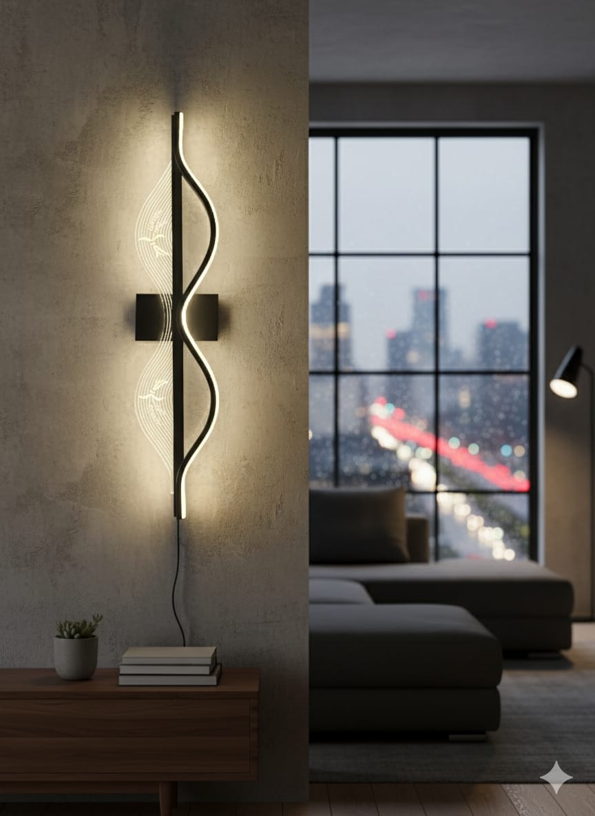 ✨ Modern Wave LED Wall Light – Artistic Minimalist Wall Lamp for Living Room, Bedroom & Hallway