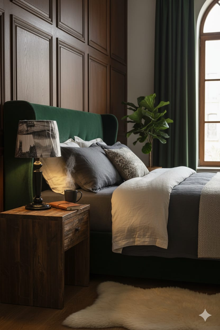 🌙 Elegant Black Bedside Lamp – Warm Glow for Cozy Nights ✨