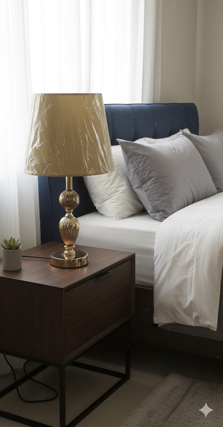 ✨ Luxury Golden Bedside Lamp – Warm Glow for Modern Bedrooms 💛
