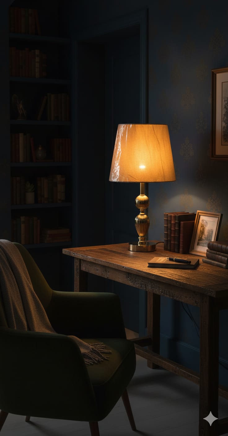 ✨ Luxury Golden Bedside Lamp – Warm Glow for Modern Bedrooms 💛