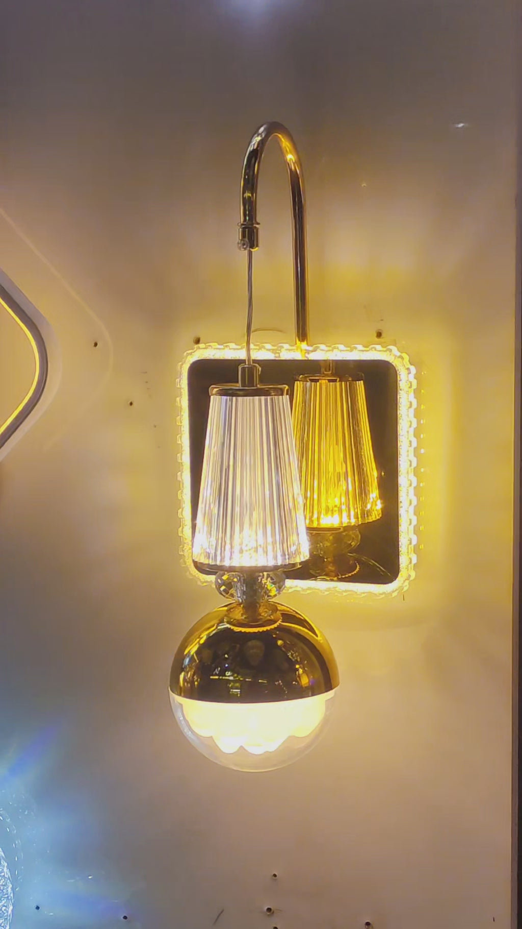 Modern Golden Crystal Wall Light