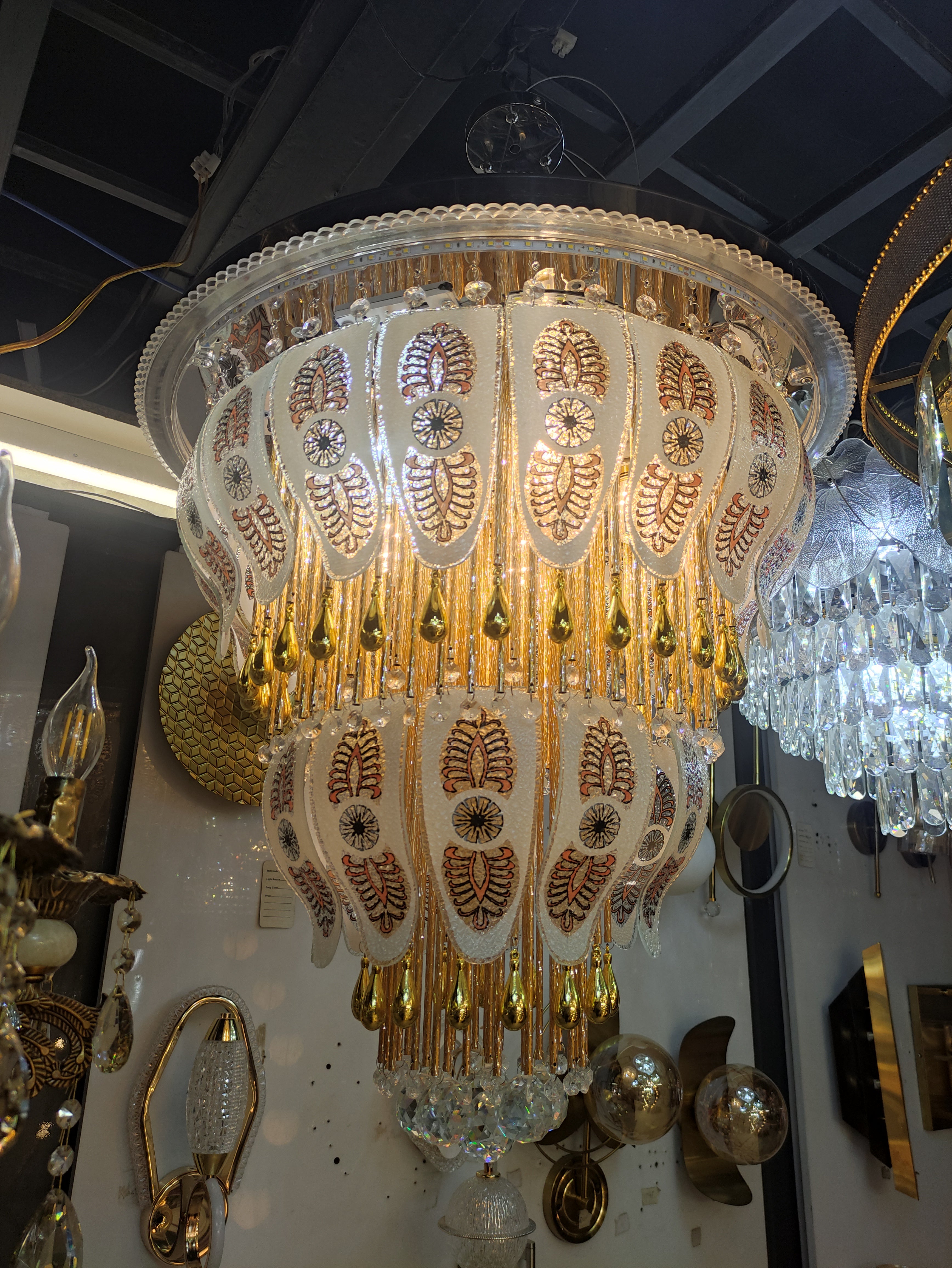 Luxury Crystal LED Chandelier with Bluetooth Control