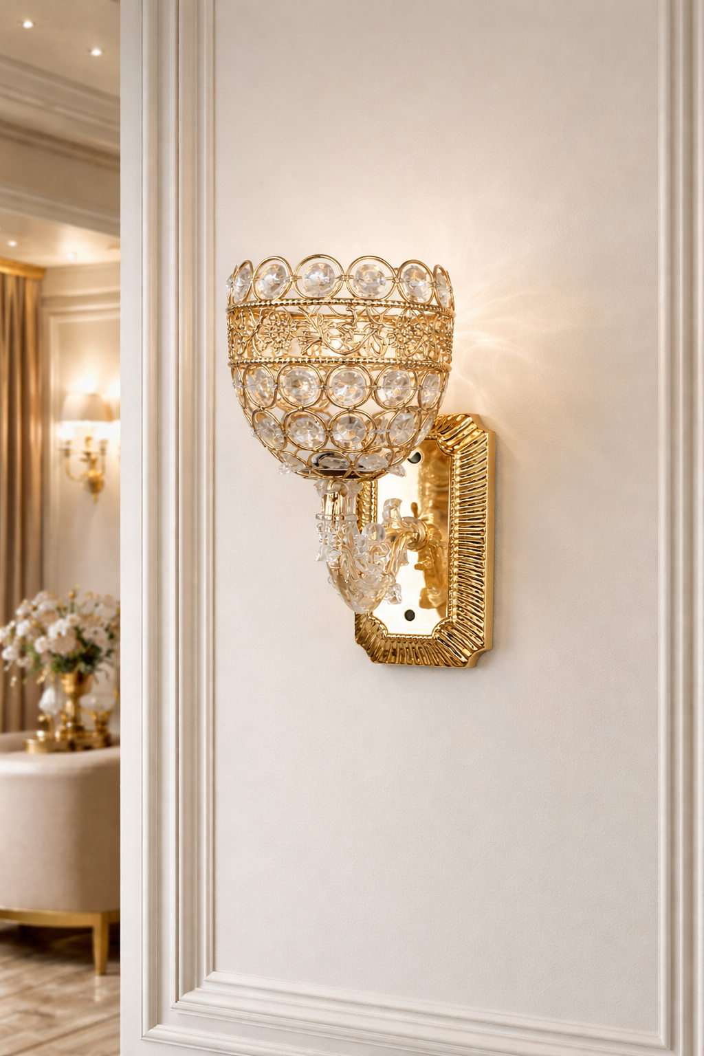 Luxury Full Die-Cast Crystal Wall Light