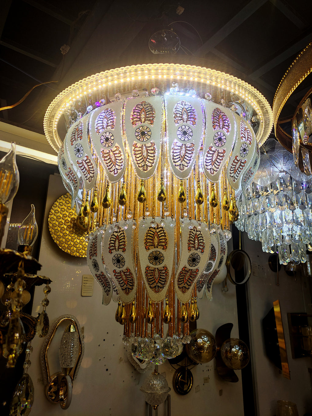 Luxury Crystal LED Chandelier with Bluetooth Control