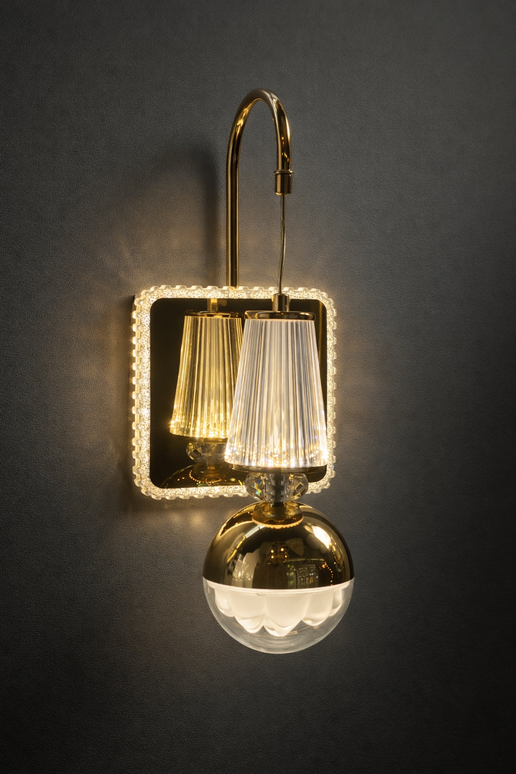 Modern Golden Crystal Wall Light