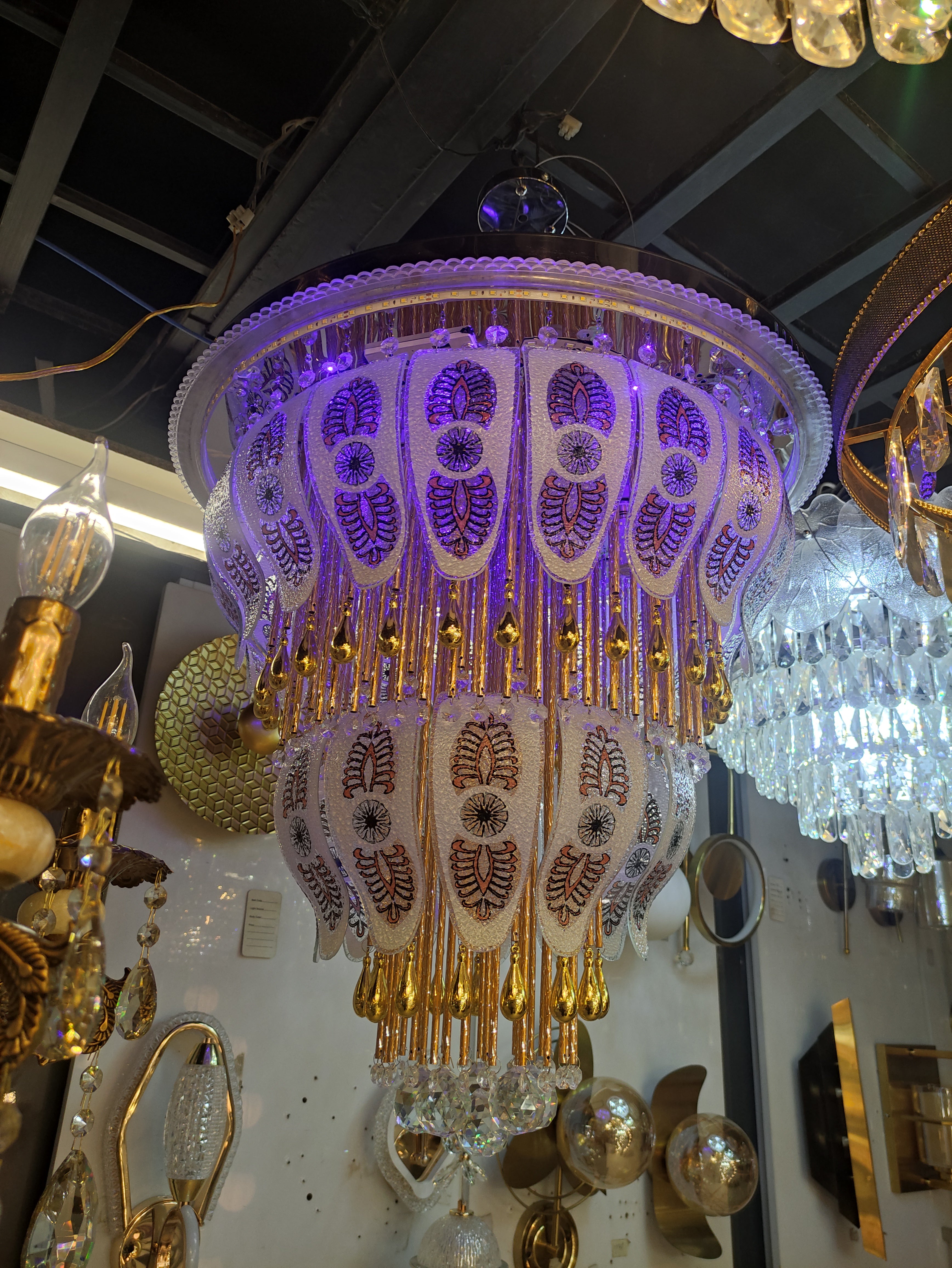 Luxury Crystal LED Chandelier with Bluetooth Control