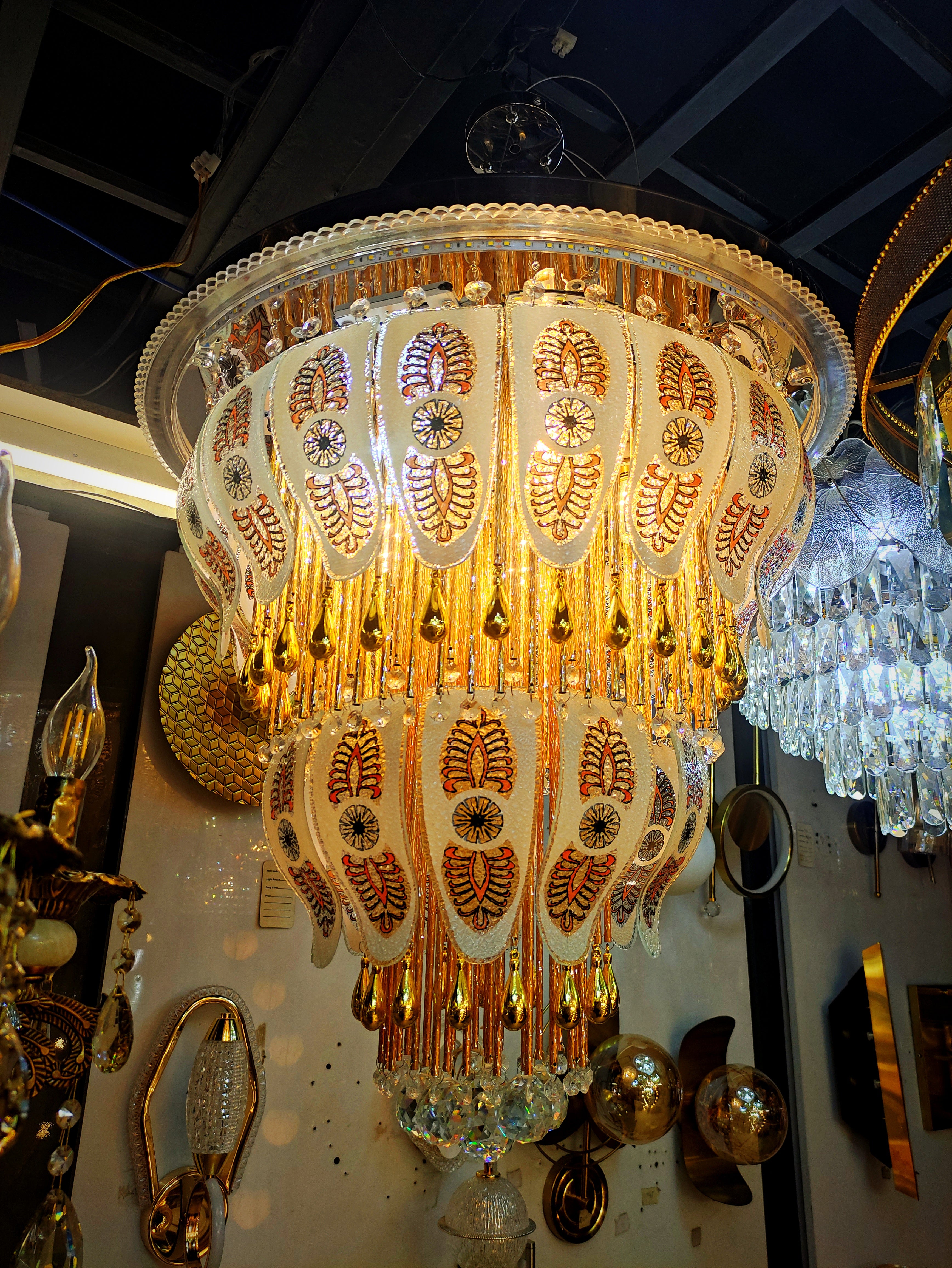 Luxury Crystal LED Chandelier with Bluetooth Control